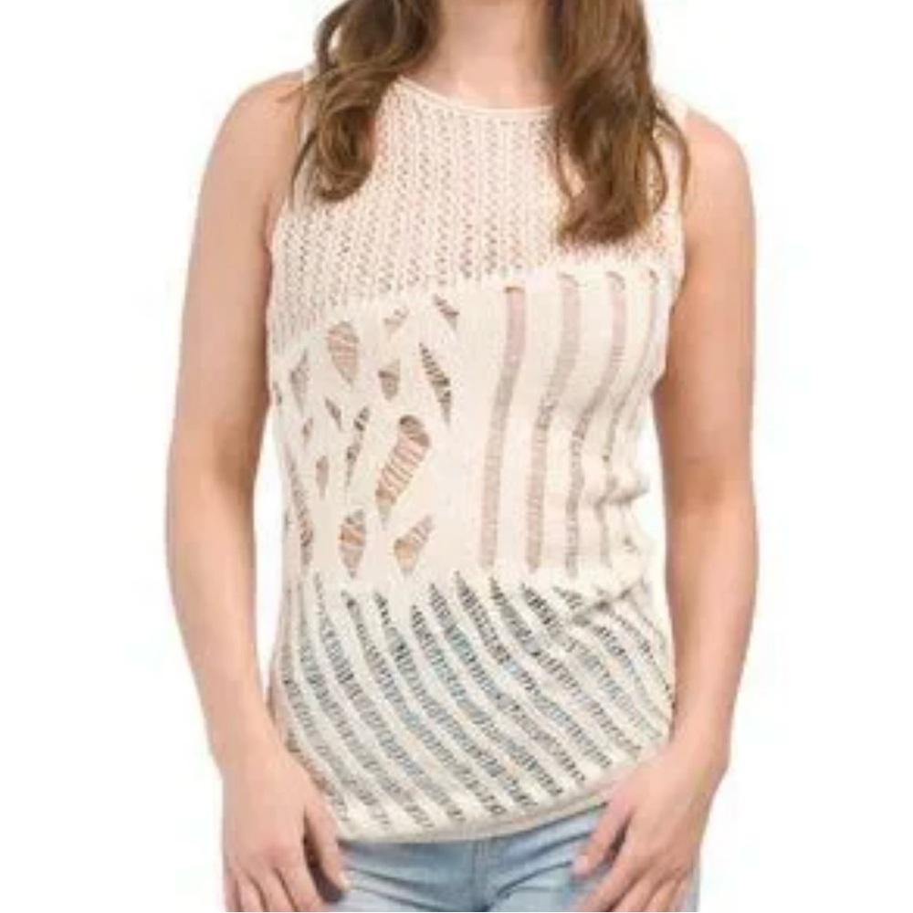 Zara Knitted Sweater With Side Cutout Tank Top